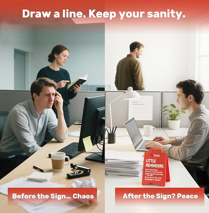 Little Reminders Desk Sign – Funny Office Decor for Work, Daily Affirmation Desk Accessories, Motivational Gift for Coworkers, Teacher Office Decor for Women