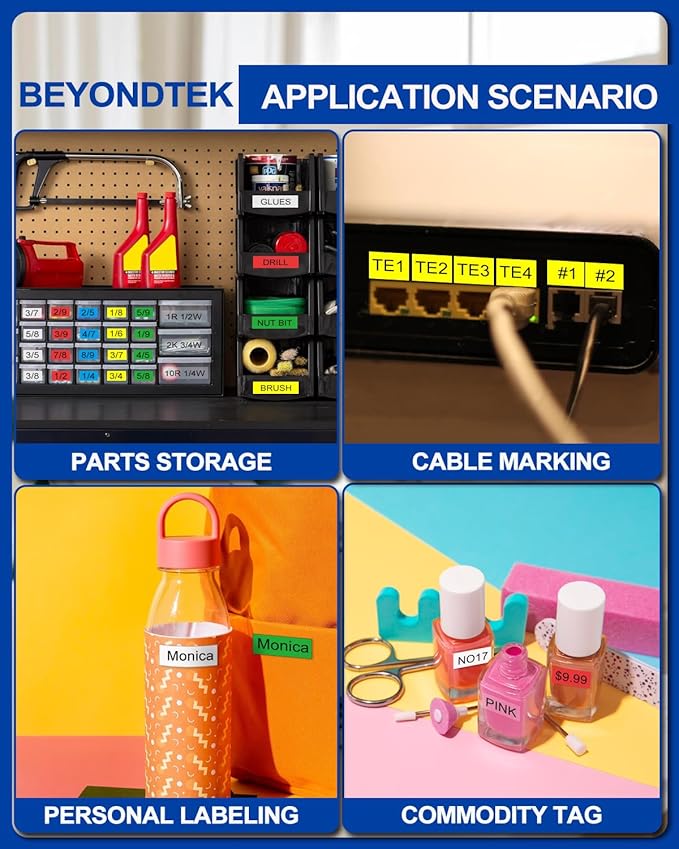 PTD210 Tape TZe131 TZe231 TZe431 TZe531 TZe631 TZe731 P Touch Label Tape 12mm 0.47 Laminated Tape Compatible P-Touch PTH110 PTH100 PTD210 PTD200 PTD400AD PTD600 Label Maker (6 Pack Combo Set)