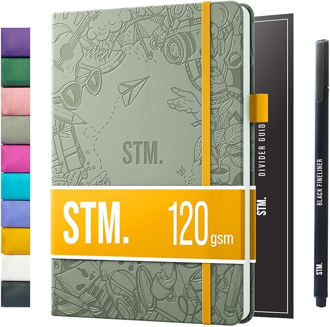 Bullet Dotted Journal Dot Grid Notebook | A5 Daily Journaling Notebooks for Personal Writing, Work, Women | 120gsm Thick Paper, Hard cover, Lay Flat Binding | 5x7 Journals Cuaderno Libretas de apuntes