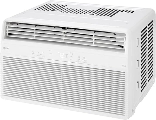LG LW8024RSM, White 8,000 Smart Air Conditioner with Dehumidifier, 115V, Medium Rooms up to 350 Sq. Ft, Window Unit AC with Remote Control, 3 Speeds, Auto-Restart, 24-Hour Timer, 8000 BTU