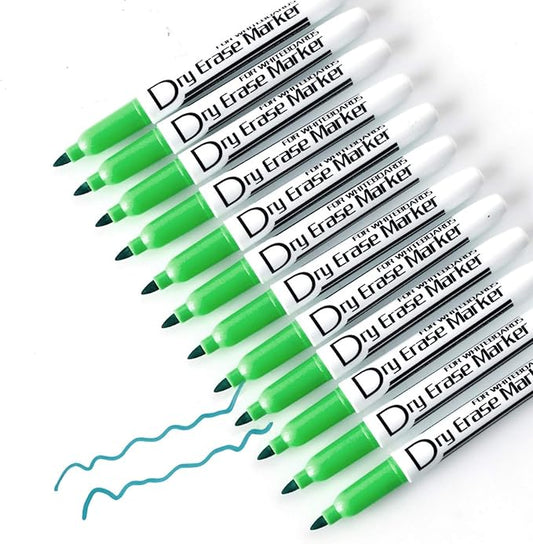 Volcanics Green Dry Erase Markers Low Odor Fine Whiteboard Markers Thin Box of 12