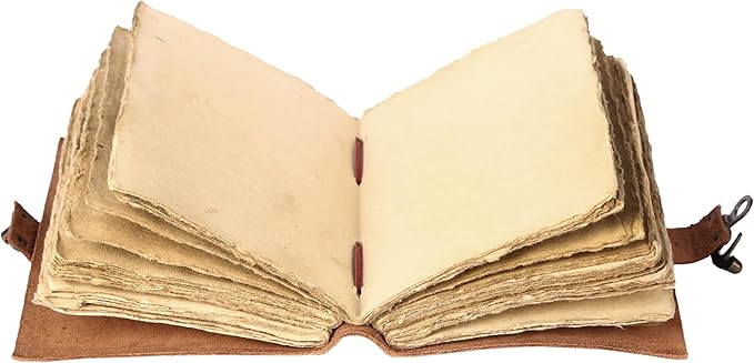 Vintage Leather Journal Handmade Buffalo Non-Refillable Deckle Edge Paper – Leather Bound Journal for Women, Men C-Lock Closure, Ideal for Writing & Travel for Artists (Solid Pink)