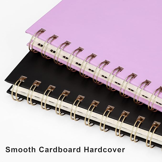 RETTACY Bullet Dotted Journal Notebook, 140 Pages, A5 Medium Size (5.7'' x 8.3''), Hardcover, 100 GSM Thick Paper, for Bullet Journaling, Planning, Tracking (Lilac)