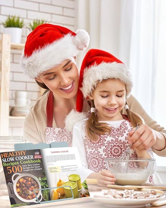 MSDADA Book Stand Metal Reading Rest Book Holder Adjustable Cookbook Documents Holder Portable Bookstands for Recipes Textbooks Tablet Music Books with Page Clips (Olive Green)