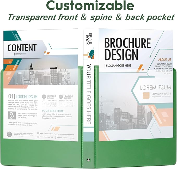 COMIX Standard 3 Ring Binder 1 inch with Clear View Cover, 1" Round Ring View Binder Holds 200 Sheets of US Letter Size Paper, 6 Pack (Multicolored)