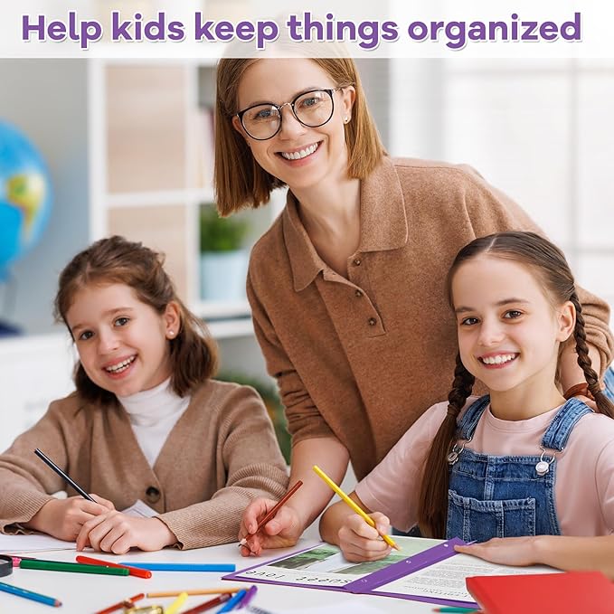 Henoyso 72 Pcs Plastic Folders with Clear Front Pocket and 3 Prong Take Home Plastic 2 Pocket Folder Back to School for Students Parent Teacher Communication for School Office (Purple)