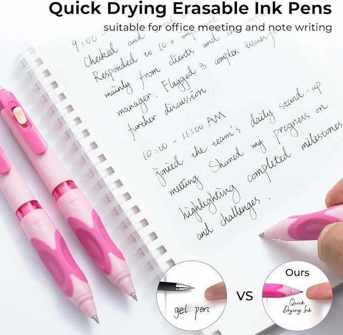 M&G 3 PCS Retractable Erasable Gel Pens, 0.5mm Black Ink Gel Pen, Fine Point Erasable Pen Make Mistakes Disappear, Premium Comfort Grip Note Taking and Crossword Puzzles