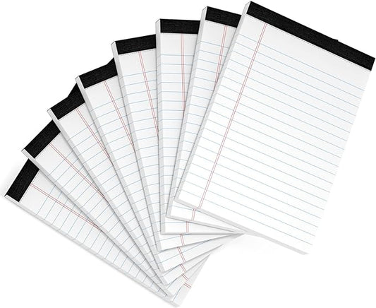 Legal Pads 4x6 Inch College Ruled Small Notepads Writing Note Pads for Work Study Taking Notes To do List, 30 Sheet/Pad Tear-Off Lined Paper Pads Memo & Scratch Pads for Office Home Car School, 8 Pack