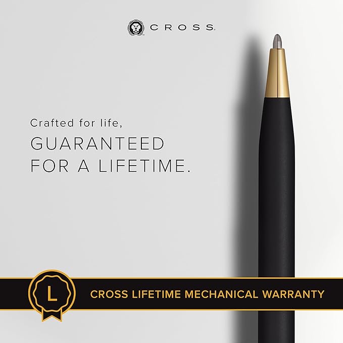 Cross Classic Century Refillable Ballpoint Pen Presented in a Luxury Gift Box - Medium Point, Black Ink, Black & Gold