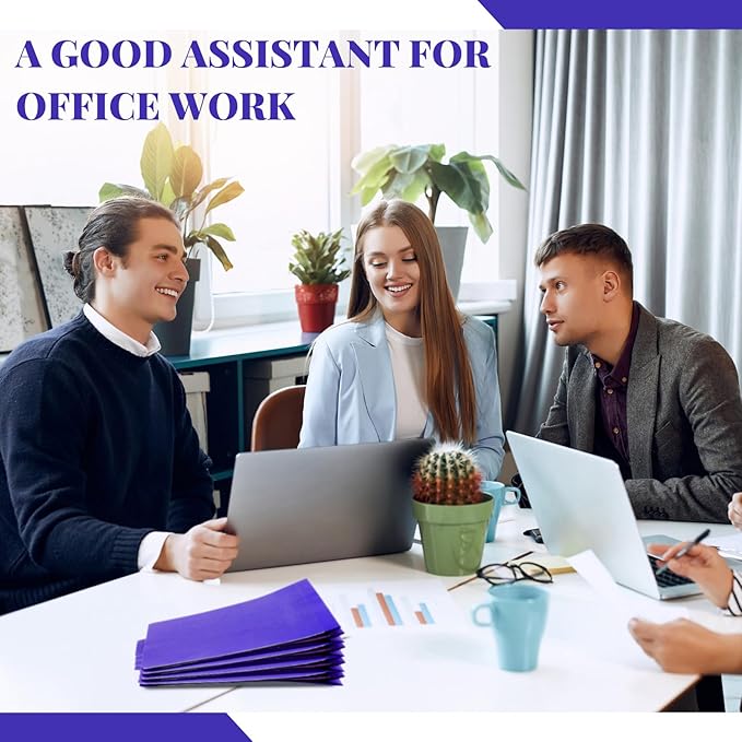 48 Pcs Classification Folders Letter Size, 2 Divider Pressboard File Folders with 3. 5 Inch Expansion, 2 Prongs Fastener, Heavy Duty Office File Organizers for Teachers, Medical (Purple)