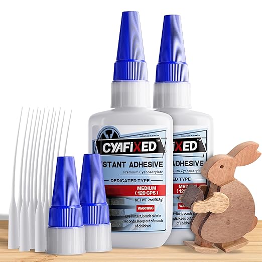 Wood Super Glue 113.6g 4oz, Clear Instant Medium Cyanoacrylate Adhesive Liquid for Woodworking Wooden Crafts Furniture Repairs, All Purpose Strong CA Glue for Metal Glass Plastic Ceramic Leather