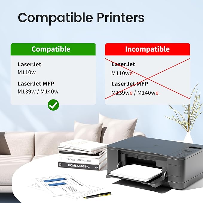 XJI 141X(with Chip) High Yield 2 Pack Compatible Toner Cartridges Replacement for HP 141 X A W1410X 141A W1410A Ink, for Laser Jet M110w MFP M139w M140w Printer Black