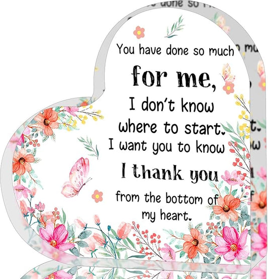 QUPT Appreciation Gifts for Women, Affirmations Heart Shape Acrylic Sign, Graduation Gifts, Inspirational Gifts, Gift to Express Gratitude, Thank You Gifts for Women Nurse, Teacher, Boss, Coworker