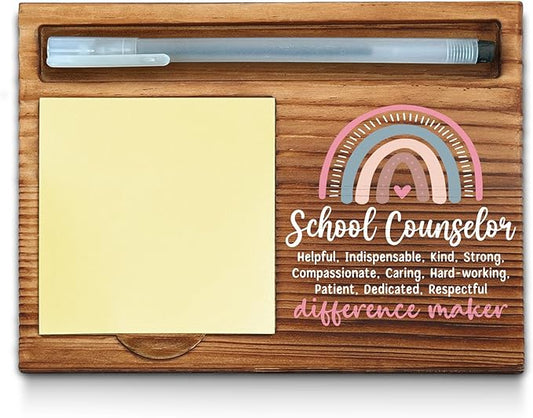 School Counselor Sticky Note Holder, School Counselor Office Decor, School Counselor Gifts, School Counselor Thank You Appreciation Gifts for Women Self-Stick Note Pad Holders WPP5