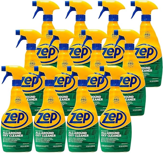 Zep Multi-Purpose All-Around Oxy Cleaner - 32 oz (Case of 12)- ZUAOCD32 - Tackle Tough Stains and Grease With A Versatile, Powerful Peroxide Formula For Hard Surfaces and Fabrics