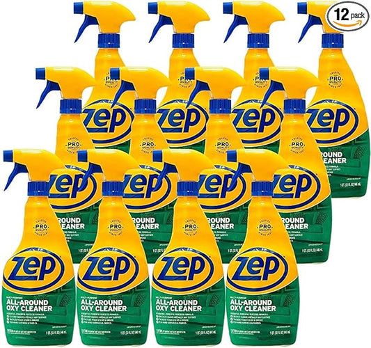 Zep Multi-Purpose All-Around Oxy Cleaner - 32 oz (Case of 12)- ZUAOCD32 - Tackle Tough Stains and Grease With A Versatile, Powerful Peroxide Formula For Hard Surfaces and Fabrics