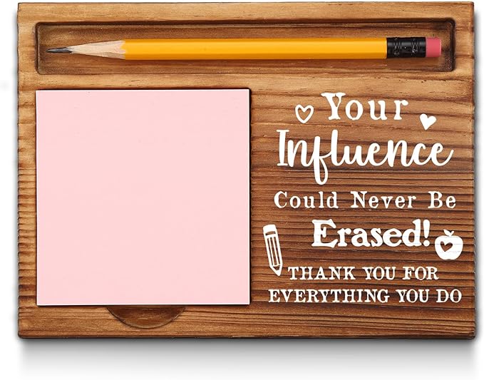 Inspirational Teacher Quotes Sticky Note Holder, Thanks Male Teacher Appreciation Gifts Ideas, Thank You Teacher Appreciation Gifts from Student Self-Stick Note Pad Holders GSH25