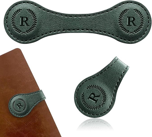 Handmade Personalized Leather Magnetic Bookmark - Custom Initial Letter Design with 26 Alphabet Choices - Durable Bookmark for Readers, Book Lovers, Women & Kids