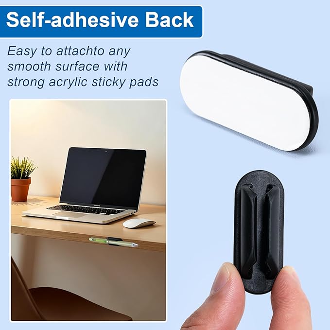 10 Pack Adhesive Pencil Holders for Desk,Silicone Flexible Pen Holder for Wall, Office, School,Home,Classroom Must Haves,Teacher Essentials Accessories,Desk Organizer,Art Supply,Small Gift ﻿