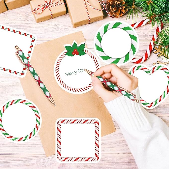 18pcs Christmas Style Ballpoint Pen and Sticky Notes Set, Bulk Office Supplies Gift Set for Adults, Suitable for Employee Appreciation Week, Household Use, Perfect Christmas Gifts