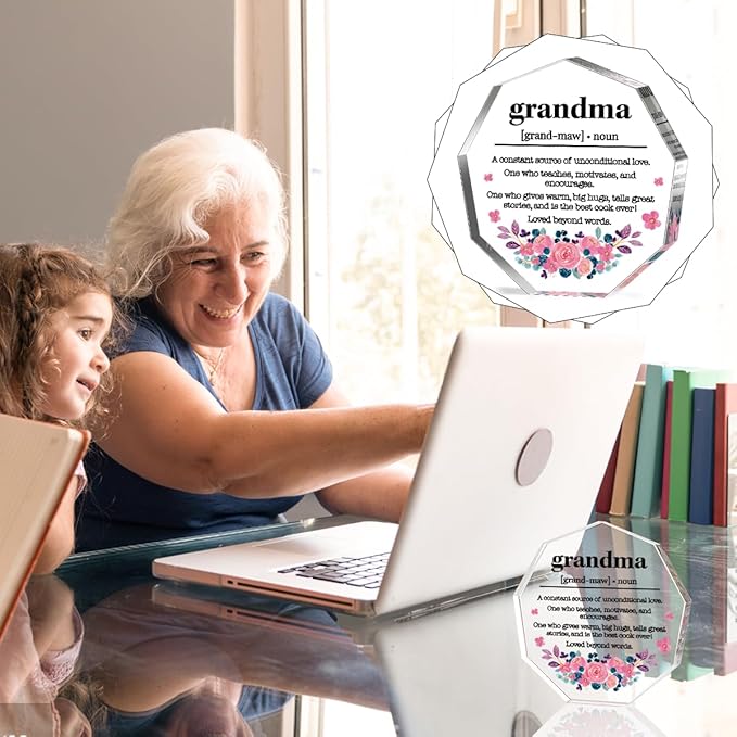 Grandma Gifts from Grandchildren Thank You Gift for Grandma Best Grandma Ever Birthday Christmas Gift for Grandmother Nana GiGi Great Grandma Gammy Grandma Definition Acrylic Decorative Signs Plaques