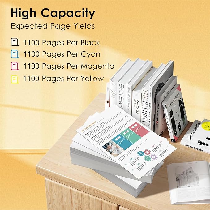 HOINKLO 812xl Ink Cartridge Combo Pack Remanufactured Replacement for 812XL Ink Cartridges with WF-7840 WF-7820 WF-7310 EC-C7000 Printer (2 Black, Cyan, Yellow, Magenta)