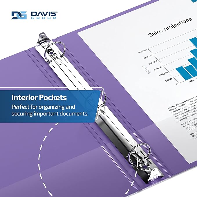 Premium Economy 6-Pack 3-Ring Binders for School or Office, Round-Ring Binders, 1.5 Inch, Purple