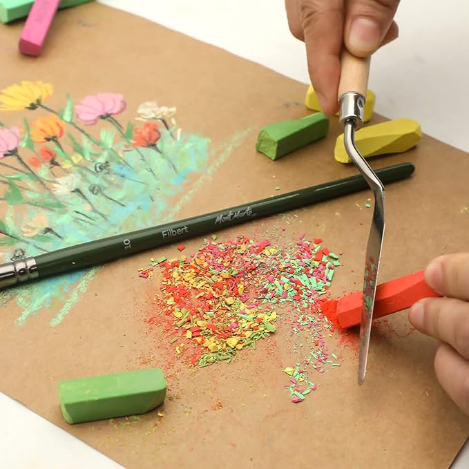 Mont Marte Soft Pastels in Tin Box Signature 48pc, 48 Assorted Colors, Vibrant Pastel Sticks, Great Blending, Comes in Storage Case, Ideal for Art, Craft, Coloring and Sketching