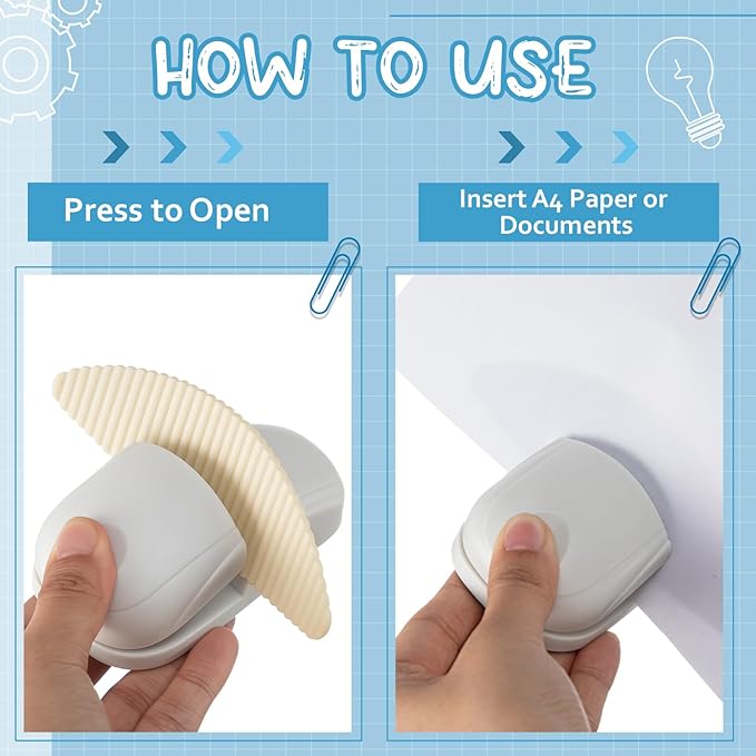 Faccito 3 Pcs Paper Holder Stand for Typing Non-Slip Mat Desktop Folder Document Holder with Anti-Slip Pads Portable Copy Stand Desktop Clamp for A4 Paper Office Reading (White)