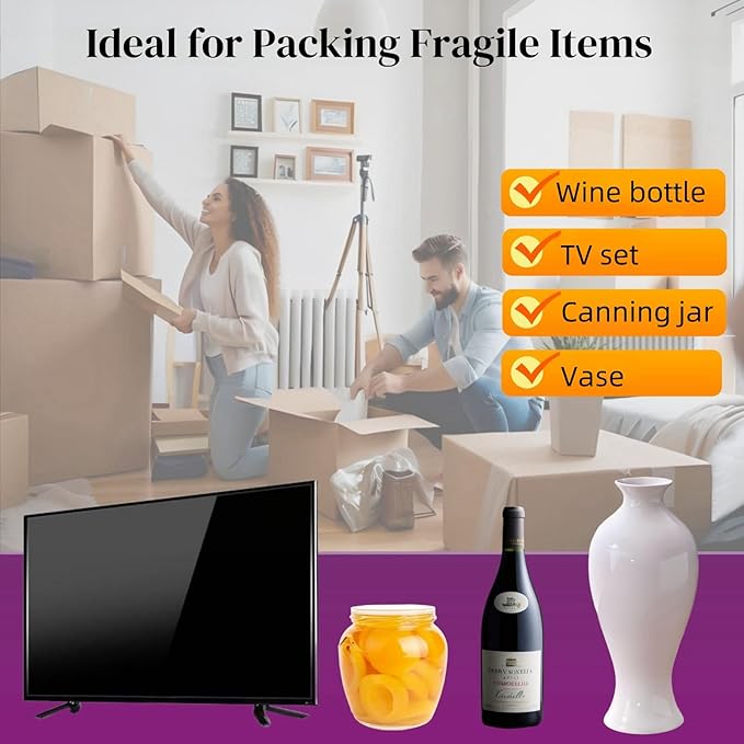 Inflatable Air Bubble Cushion Wrap for Packing Fragile Items Moving Supplies 15.8'' x 131', Wide Large Packing Sleeve Air Pillows for Shipping Heavy Duty Eco-Friendly Packaging Materials