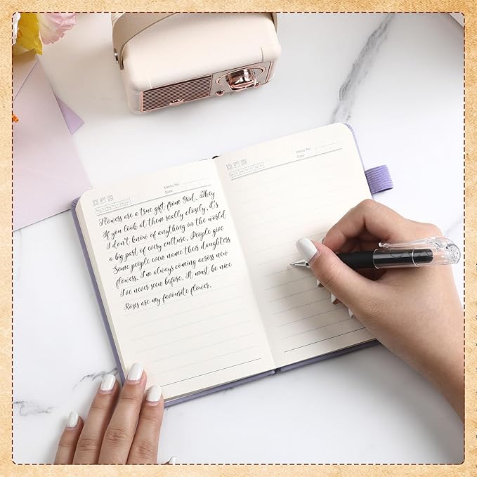 Estune Tree Small Notebooks Pen Leather Lined Pocket Subject Notebooks Hardcover Pocket Notepad Cute Ruled Leather Journals with Pen Holder for Men Women School Business, A6(Retro Color,20 Set)