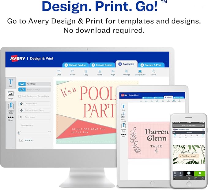 Avery Printable Note Cards with Envelopes, 4.25" x 5.5", Textured White, 50 Blank Note Cards for Inkjet Printers (03379)