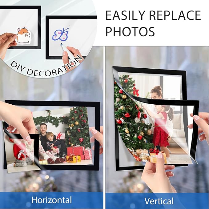 Magnetic Sign Holder 8.5 x 11, 5 PCS Self Adhesive Picture Frame, Wall Window Office Door Fridge Plastic Sheet Protector Sleeve Display for Document Paper Poster Flyer Photo Notice