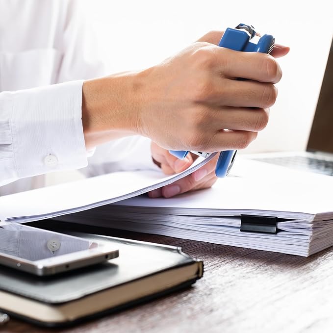 M&G Office Desktop Stapler, 20 Sheet Capacity Basic Staplers Jam Free Standard Stapler Office Accessories Supplies with Two Binding Modes for Home Office Classroom, Blue, 2 Pcs