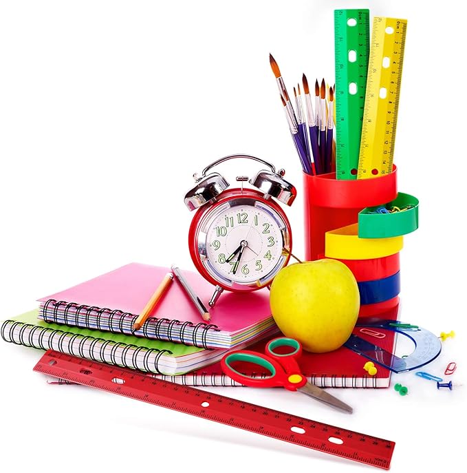 Chuangdi 20 Pieces 12 Inch Rulers Bulk Plastic Colorful Rulers for Kids Student Classroom School Office(6 Hole,Solid Color)