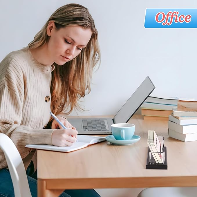 2 Pack Business Card Holder for Desk, Multiple Business Card Holders, Acrylic Business Card Display Stand for Office, Home, Restaurant, Exhibition