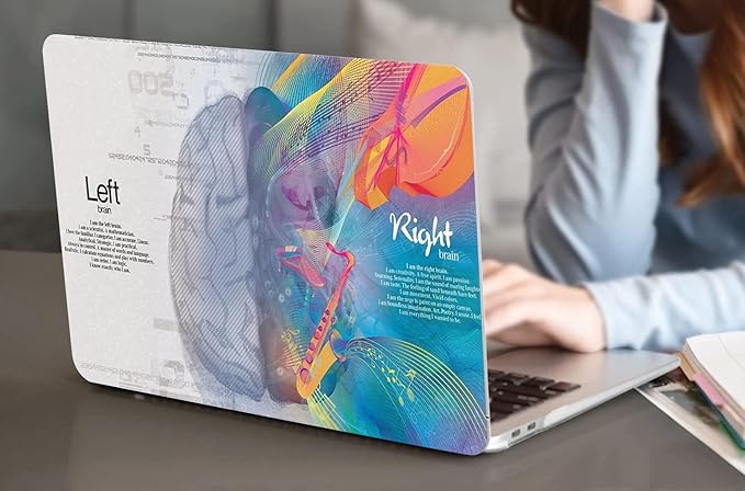 Compatible with MacBook Pro 13 Inch Case M2/M1 2025 2022-2017 A2338 A2289 A2251 A2159 A1989 A1706 A1708 Plastic Hard Shell Case&Keyboard Skin&Mac OS Keyboard Sticker (Music Left Right Brain)