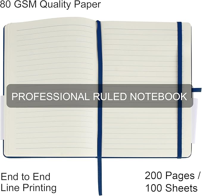 20 Pack Journals for Writing College Ruled Notebooks Journal in Bulk, Hardcover Notebooks (200Pages) for Note Talking, Lined Bullet Journals for Home School Office, 5.7"x8.4", Navy