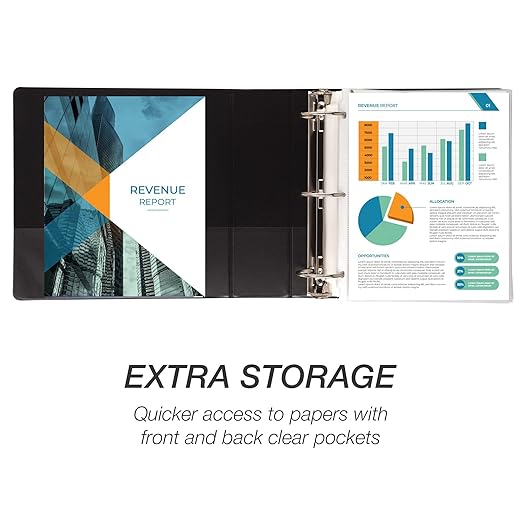 Samsill Economy 3 Inch 3 Ring Binder Bulk Pallet, Made in The USA, Round Ring Binder, Customizable Clear View Cover, Black, Pallet of 288 Binders in 24 Cartons