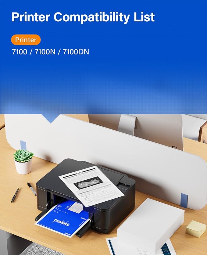 Phaser 7100 High Capacity Toner Cartridge Set 4-Pack Replacement for Xerox 106R02605 106R02602 106R02603 106R02604 Compatible with Xerox Phaser 7100 7100N 7100DN Printer Ink Black Cyan Magenta Yellow