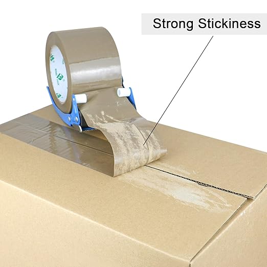 BOMEI PACK 3 inch Brown Packing Tape, 6 Refills Rolls Wide Packaging Tape for Moving, Shipping and Storage, 2.4 Mil x 110 Yards