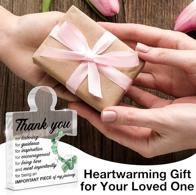 Thank You Gifts for Women Teacher Appreciation Gifts Thankful Sign for Coworkers Mentor Boss Supervisor Principal Therapist Acrylic Puzzle Piece Office Desk Decor