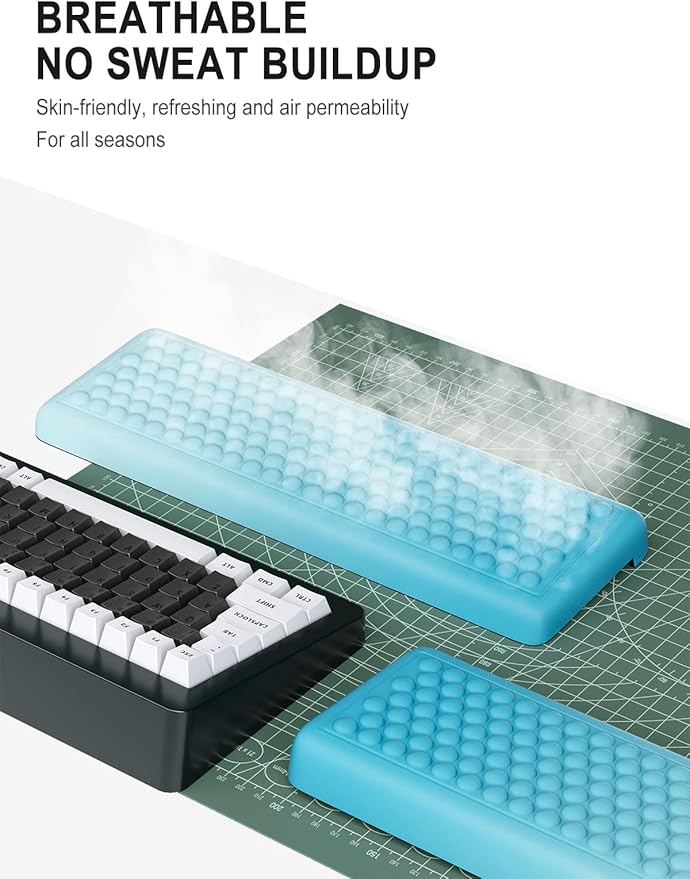 Hsurbtra L-Shaped Desk Elbow Pad, 2-Piece Soft Memory Foam Elbow Support Padding with Non-Slip Rubber Base, Ergonomic Desk Edge Cushion Wrist Rest for Office, Home, Work, Gaming, Mint Green