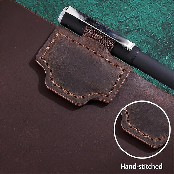 Bookmark with Pen Holder, 2026 New Bygonemark Personalized Magnetic Leather Bookmark, Strong Magnetic for Any Book, Handmade Page Mark Colorful for Booklovers (Blue, A)