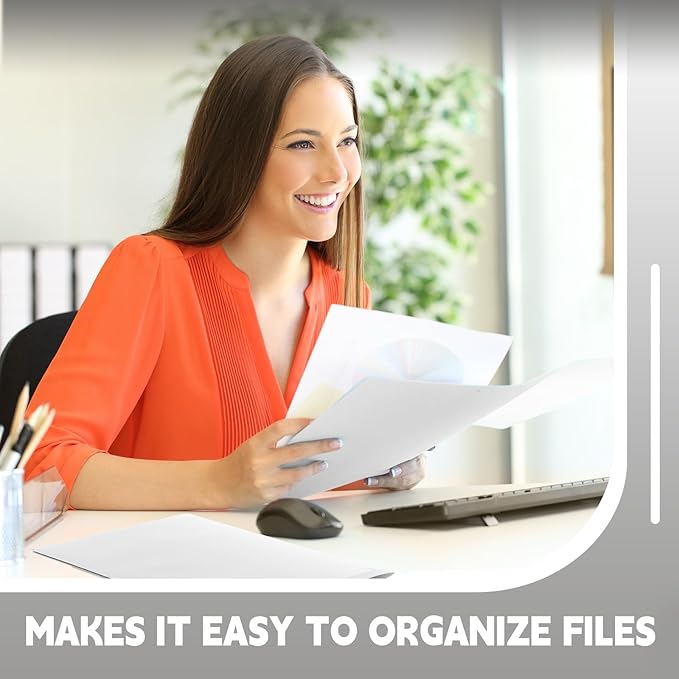 Henoyso 100 Pcs Plastic Folders with Clear Front Pockets Bulk Heavy Duty File Folders with 2 Pockets and Card Slot for Student Teacher Back to School Supplies Office Presentation (White)