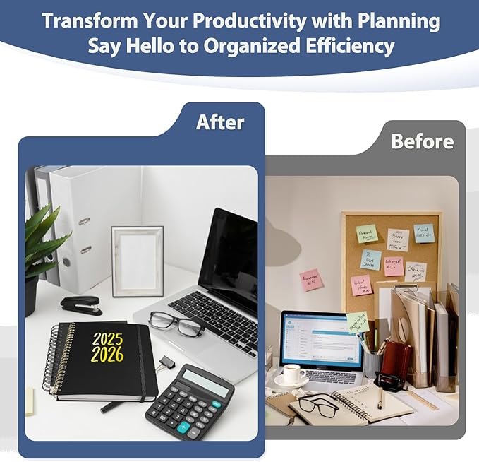 Planner 2025-2026, Monthly and Weekly Calendar Academic Planner (July 2025 - June 2026), Hardcover Planning Agenda Book for Office School Supplies, A5 (6.3" x 8.5") (Black, 6.3"x8.5"(Jul 2025-Jun 2026）)