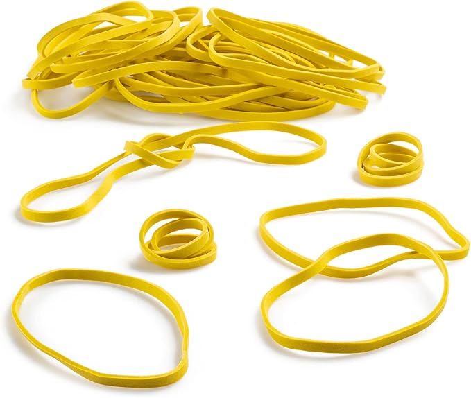 PlasticMill Yellow Rubber Bands Size 33 (3 1/2" x 1/8") - #33 Colored Rubber Bands Office Supplies - Strong, Elastic Bands for Crafts, Balloon Garland, Cash, File Folders (1,000-Pack)