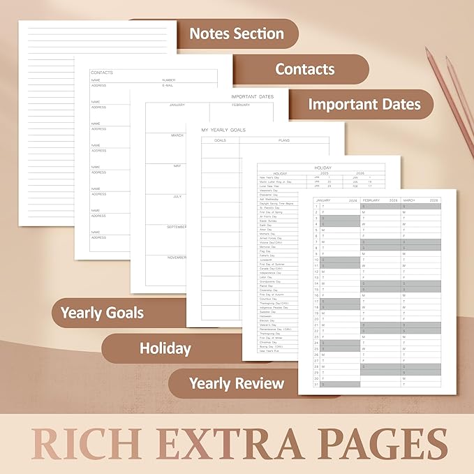 Planner 2025-2026, Academic Linen 2025-2026 Monthly Planner July 2025 to June 2026, Weekly & Daily Organizer with Tabs, Note Pages, Hardcover 5.65" x 8.15"- Ideal for School, Work & Productivity-Pink