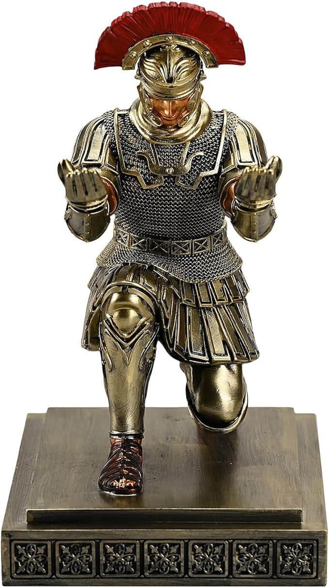 Roman Legion Soldier Knight Pen Holder Pen Stand Desk Organizers and Accessories for Office and Home(Bronze)
