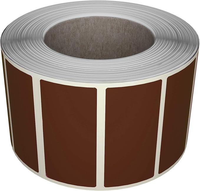 Royal Green Rectangular Color Coding Sticker Roll - Write On Labels for Folders, Organizing & More, 1.57" x 0.75" Stickers to Write On Name Tags for Office Supplies & Organization, 500-Pack (Brown).